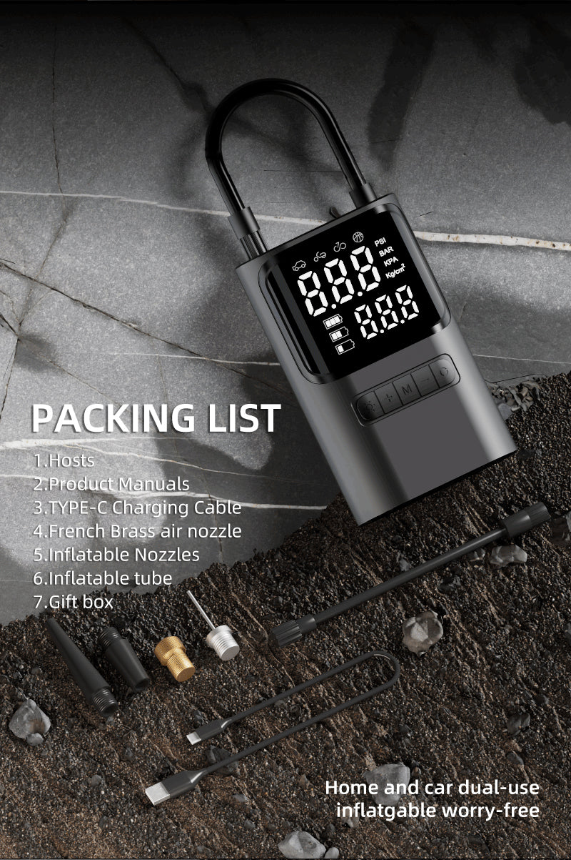 S72 Mini Compressore Portatile Gonfiaggio Rapido Auto Stop