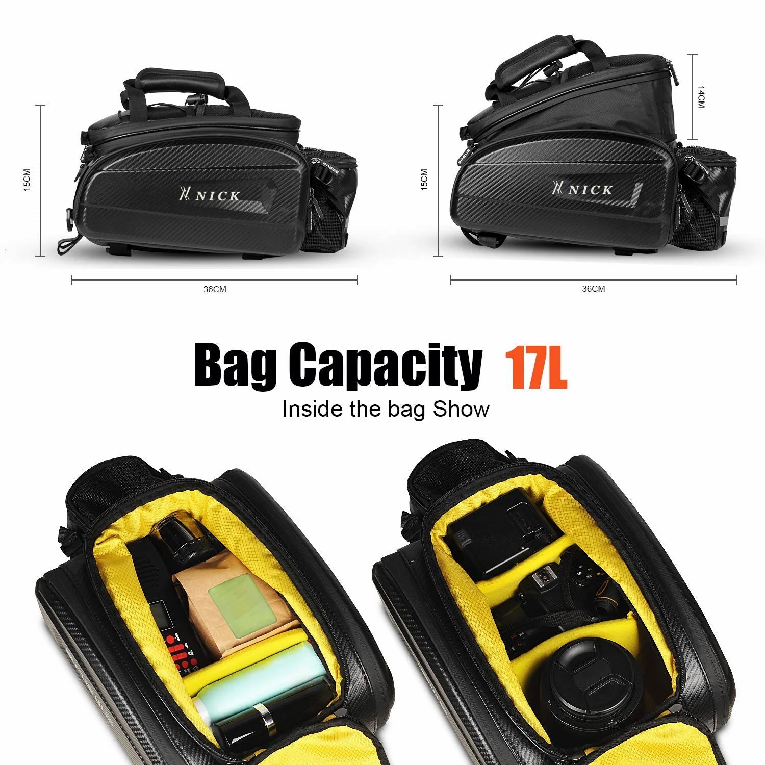 Borsa portapacchi per bici, zaino da 17 - 35 litri NICK - ottobest.it