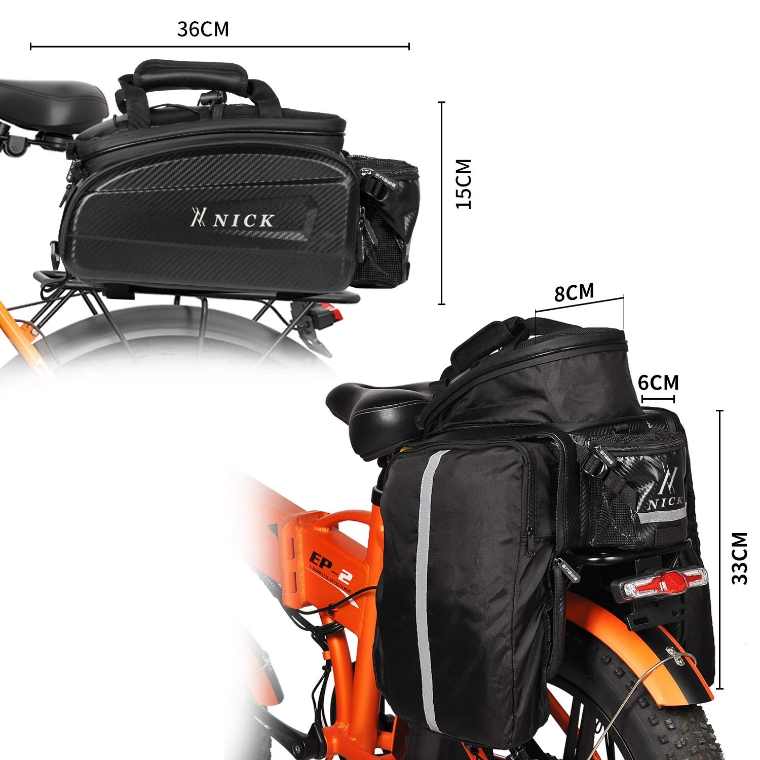 Borsa portapacchi per bici, zaino da 17 - 35 litri NICK - ottobest.it