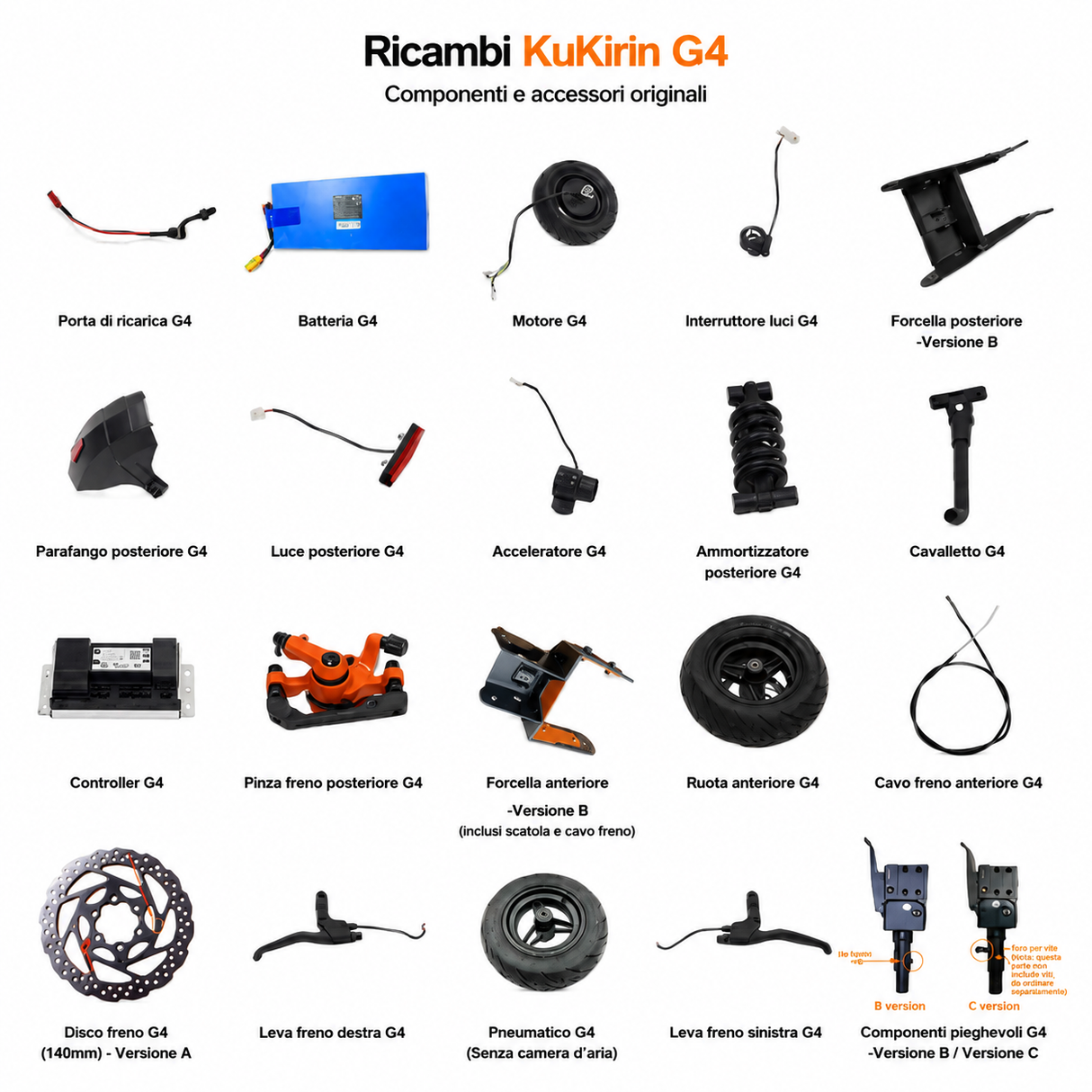 Kukirin G4 Ricambi Originali