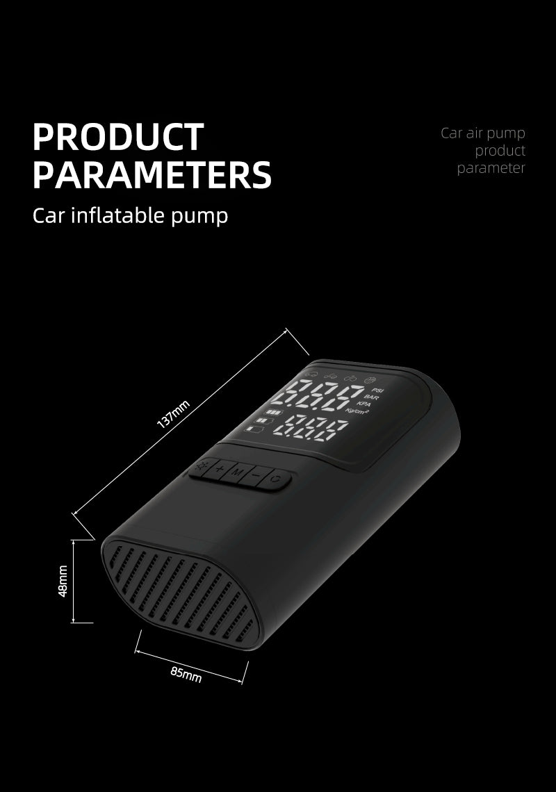 S72 Mini Compressore Portatile Gonfiaggio Rapido Auto Stop